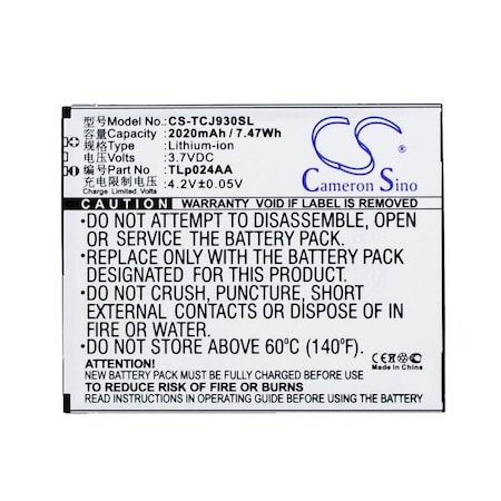 Bsc Preferred TCL J930 J930T J936D Mobile Phone Replacement Battery CS-TCJ930SL